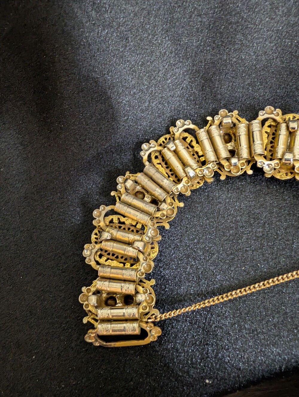 #64. Estate 60s Romantic Renaissance Revival Multi Panel Bracelet - Picture 5 of 8